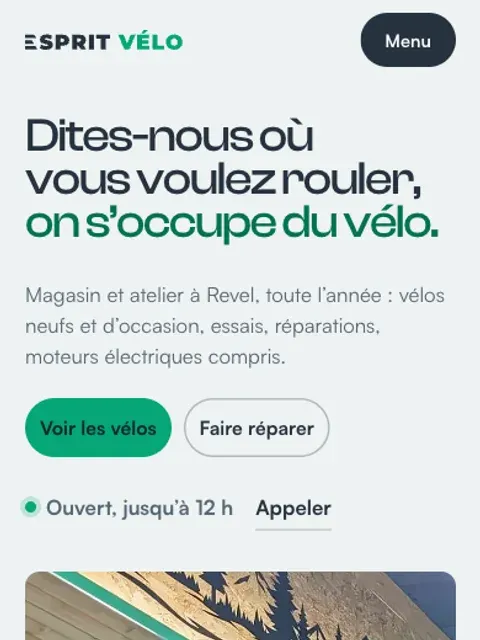 Esprit Vélo sur téléphone : « Dites-nous où vous voulez rouler, on s’occupe du vélo ».